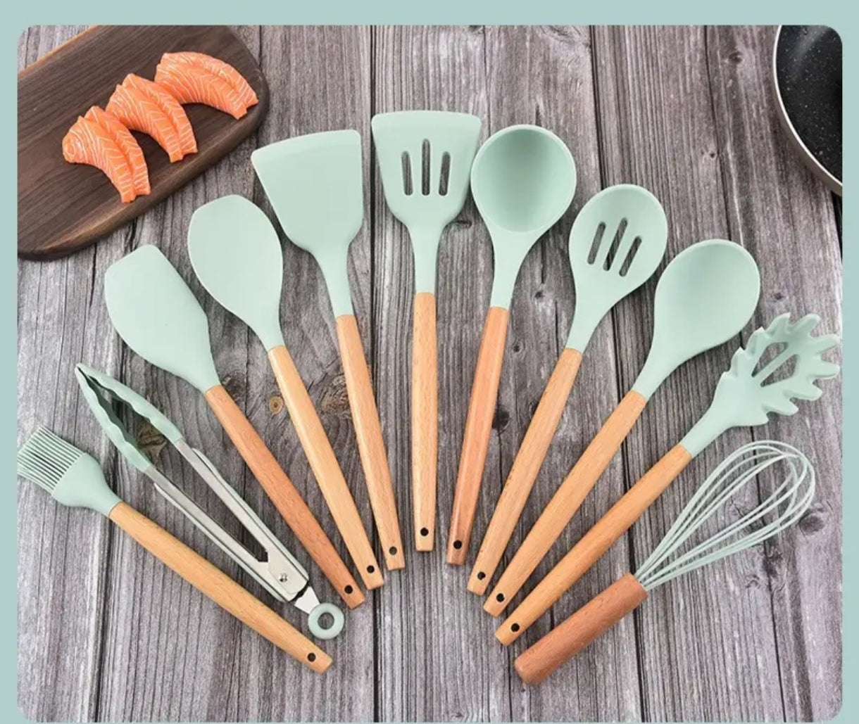 Set 12 Pcs Utensilios de Cocina de Silicona