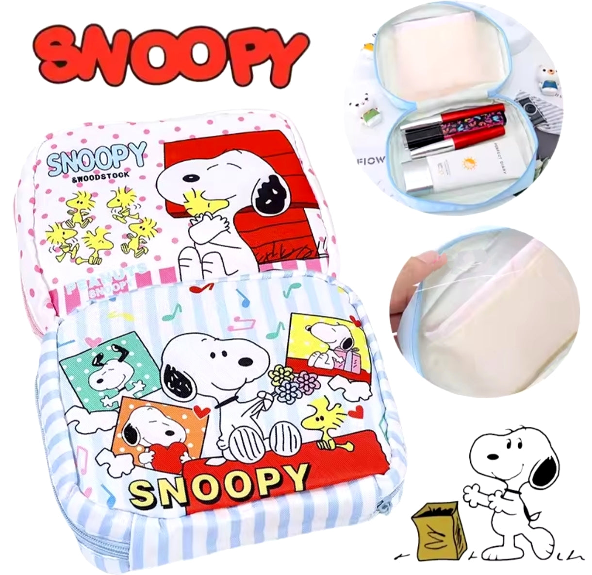 Bolsito cuadrado diseño Perrito Snoopy